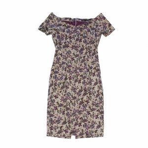 SOLD Zara V-Neck Off Shoulder Floral Print Pencil Dress